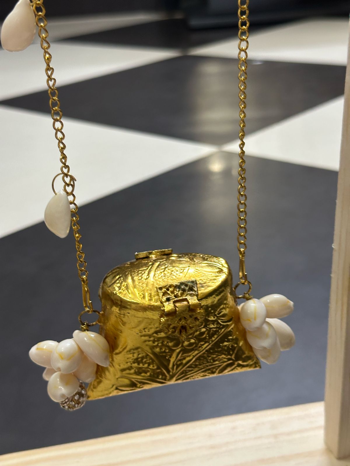 Mini Gold Blossom Charm Clutch