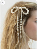 Celeste Pearl Bow Hair Barrette