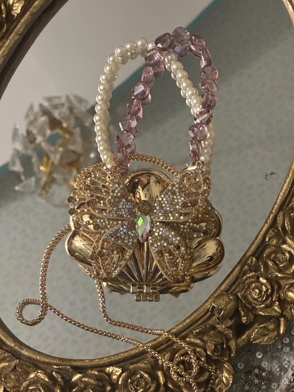 Butterfly Bloom Crystal Clutch