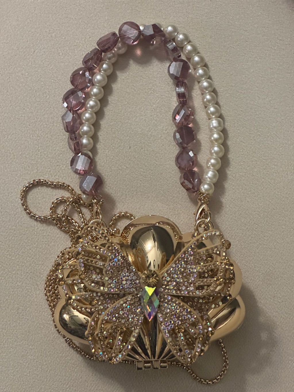 Butterfly Bloom Crystal Clutch
