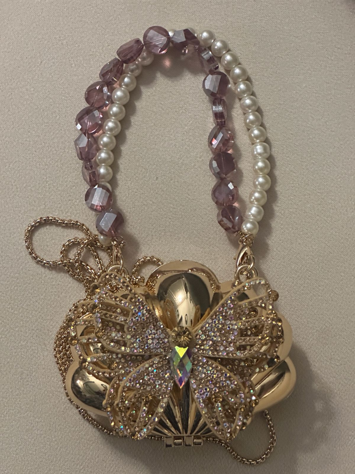Butterfly Bloom Crystal Clutch