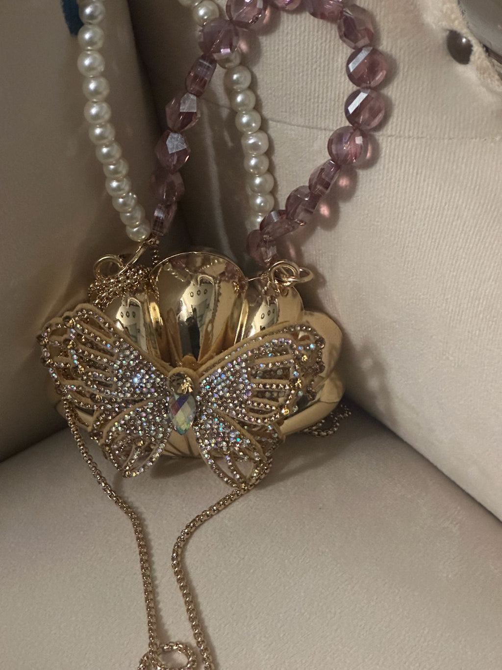 Butterfly Bloom Crystal Clutch