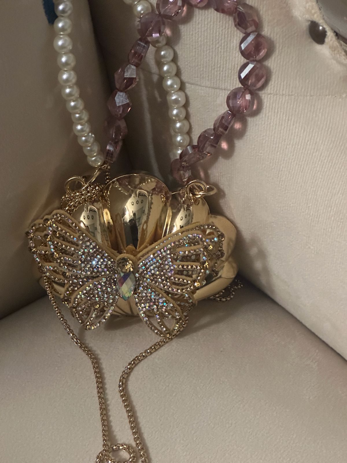 Butterfly Bloom Crystal Clutch