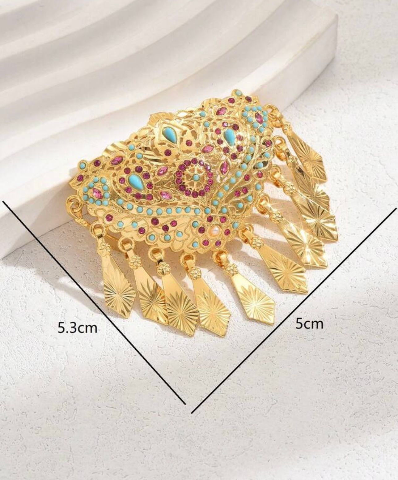 Royal Heirloom Brooch – Turquoise & Ruby Crystal Pin