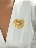 Royal Heirloom Brooch – Turquoise & Ruby Crystal Pin