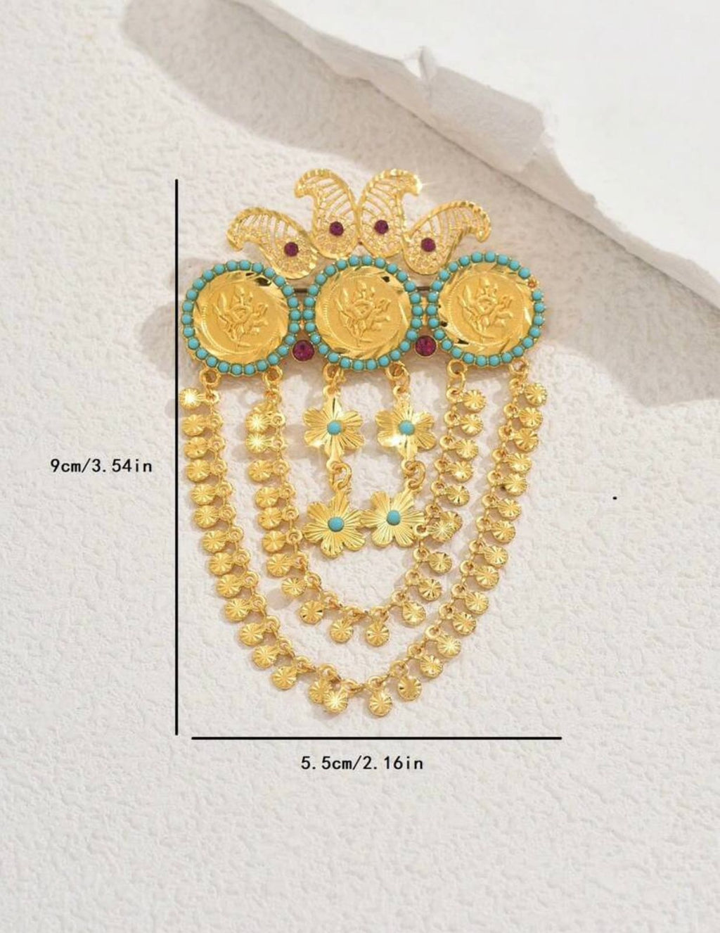 Sultana Bloom Brooch – Heritage Gold Statement Pin