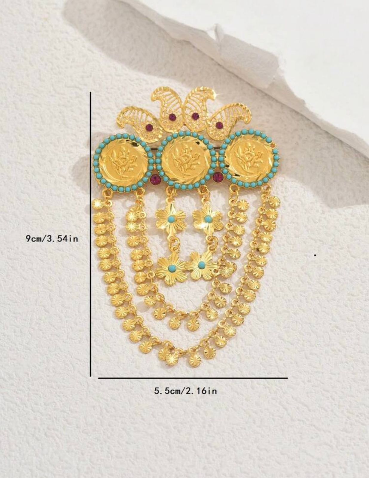 Sultana Bloom Brooch – Heritage Gold Statement Pin