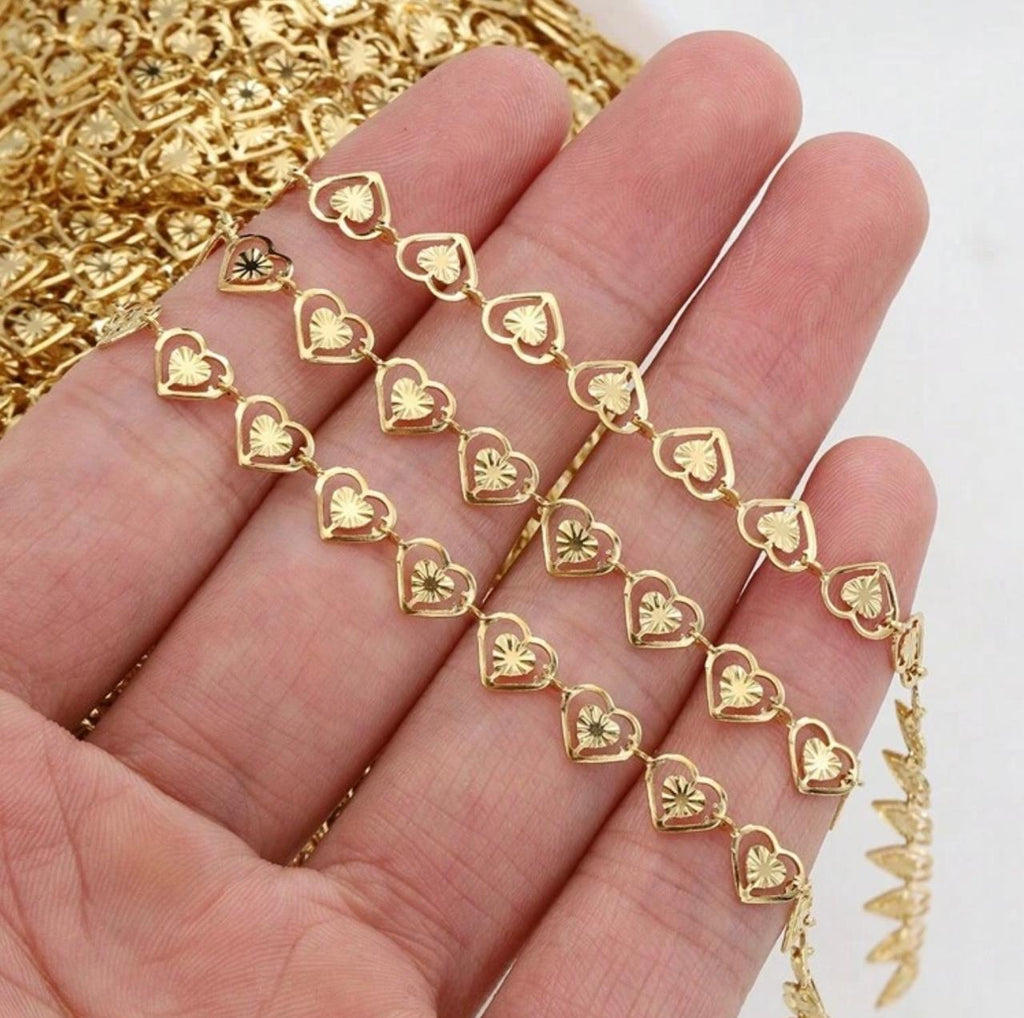 Permanent Heart Link Chain – Gold Stainless Steel