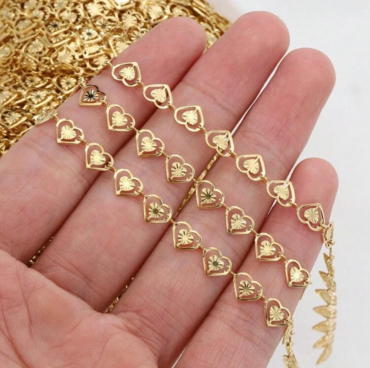 Permanent Heart Link Chain – Gold Stainless Steel
