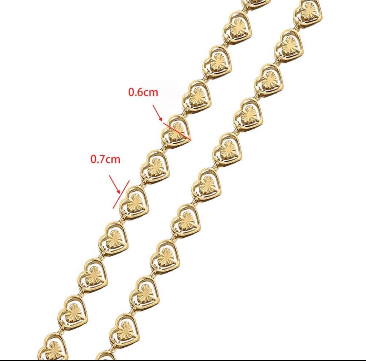 Permanent Heart Link Chain – Gold Stainless Steel