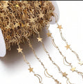 Permanent Celestial Moon & Star Chain – Gold Stainless Steel
