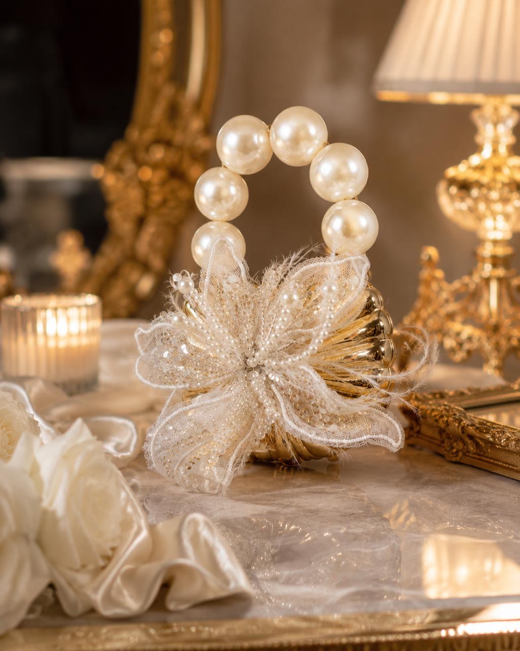 Luxury Pearl Bloom Handheld Clutch