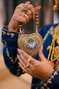 Noor-e-Peacock Heart Embellished kundan clutch