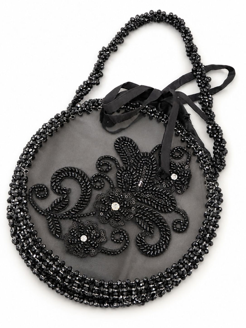 Midnight Noir Beaded acrylic Clutch