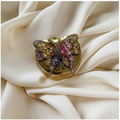 Realistic Butterfly Crystal Clutch on Silk